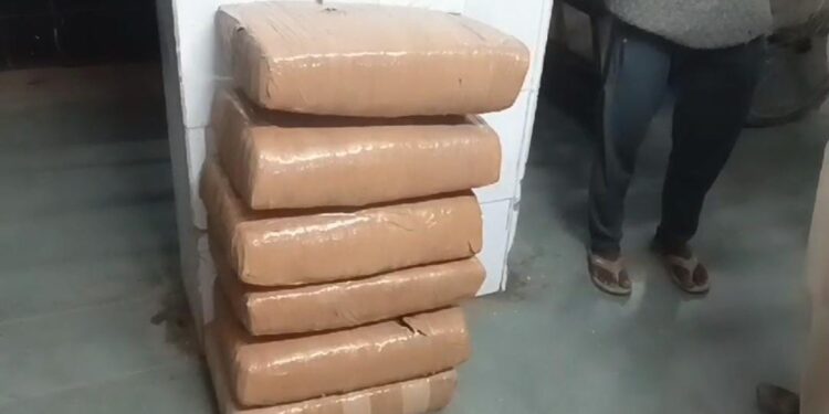The police recovered dry cannabis worth twenty lakh rupees