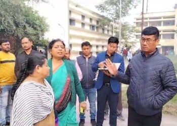 Bikash Debbarma visits girls hostel