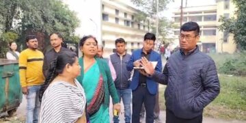 Bikash Debbarma visits girls hostel