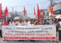 Rally in Agartala to support Gramin Bharat bandh and protect against Modi government’s alleged anti-farmers policies