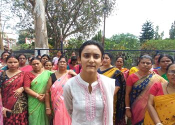 Promila Bahini protests outside North District Police Superintendent’s office