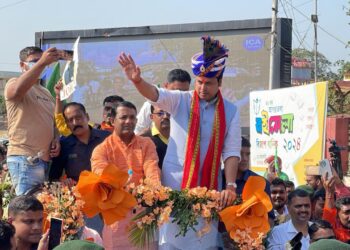 Candidate of upcoming Lok Sabha Biplab Kumar Deb receives grand welcome to Tripura