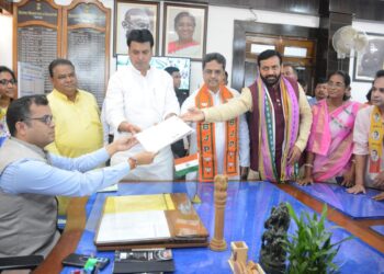Biplab Kumar Dev Files Nomination Papers for West Tripura Lok Sabha Seat
