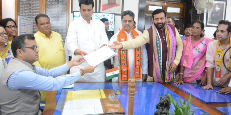 Biplab Kumar Dev Files Nomination Papers for West Tripura Lok Sabha Seat