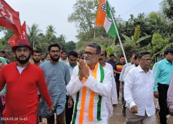 Ashish Kumar Saha Leads Rally and Market Meeting in West Tripura