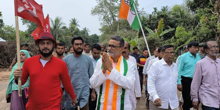 Ashish Kumar Saha Leads Rally and Market Meeting in West Tripura