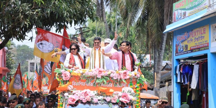 BJP Candidate Kriti Singh Debbarma Addresses Rally in Kanchanpur Ahead of Lok Sabha Elections