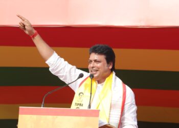 Election Rally in Khululuwng: BJP Candidate Biplab Kumar Deb Targets Congress and CPM