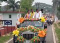 BJP organizes bike rally for nominated candidate Dipak Majumder