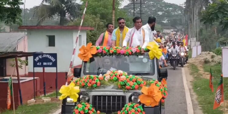 BJP organizes bike rally for nominated candidate Dipak Majumder