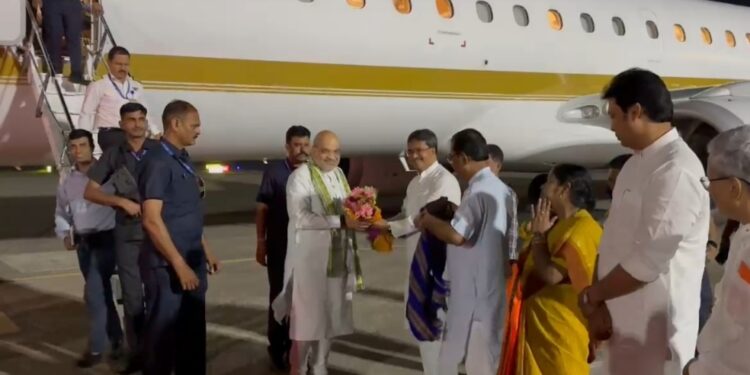 Union Home Minister Amit Shah arrived at MBB Airport in Agartala