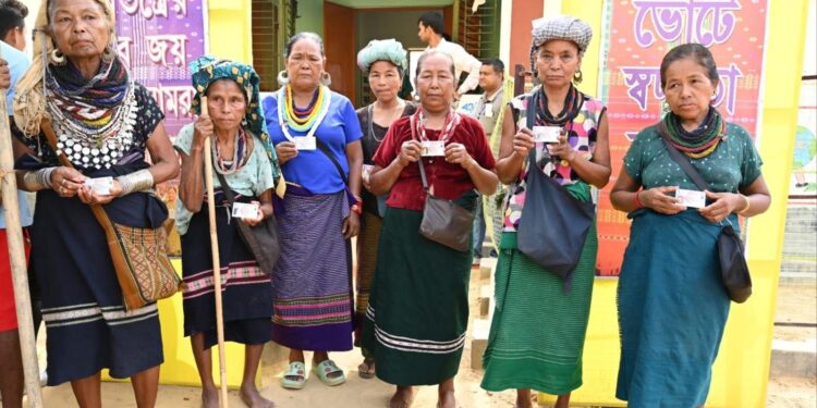 Bru Refugee Voters Cast Votes Peacefully in Tripura Lok Sabha Elections