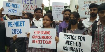 ABVP protest NEET 2024 results amid allegations of irregularities, demand for CBI probe