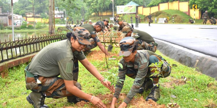 ASSAM RIFLES AND DFO, UNAKOTI COLLABORATE FOR MASS PLANTATION DRIVE AT KUMARGHAT