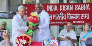 Rousing Reception to Newly Elected MP Amra Ram at AIKS Office in Delhi