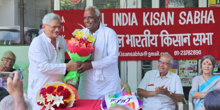 Rousing Reception to Newly Elected MP Amra Ram at AIKS Office in Delhi