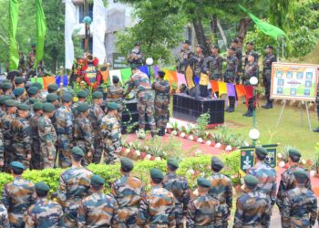 ASSAM RIFLES PAYS TRIBUTE TO FALLEN HEROES WITH WREATH LAYING CEREMONY IN RADHANAGAR, TRIPURA