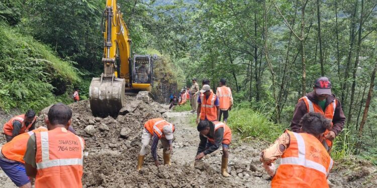Border Roads Organization (BRO) Restores Connectivity in North Sikkim Amidst Challenging Conditions