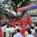 CPM staged a significant protest outside the main gate of the police headquarters