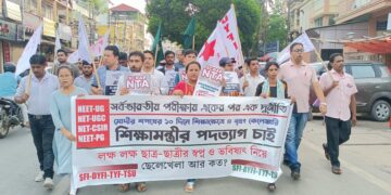CPIM stages protest alleged irregularities in various national-level selection tests