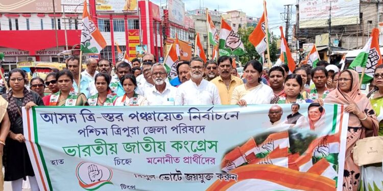 Congress nominees filed their nomination papers for West Tripura Zilla Parishad