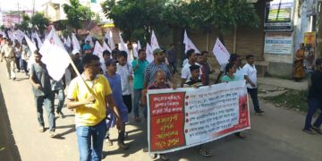 SFI and DYFI stages a protest rally
