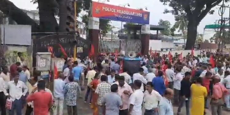 CPM raised its voice against terrorism across Tripura