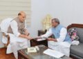 The Governor of Sikkim mets Defence Minister of India