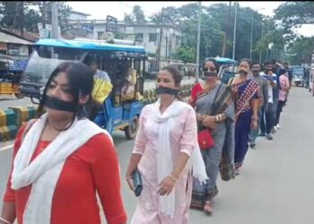 Various organizations stages protest against violence against minorities in Bangladesh