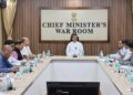 Chief Minister holds emergency review meeting on flood situation after returning from Delhi