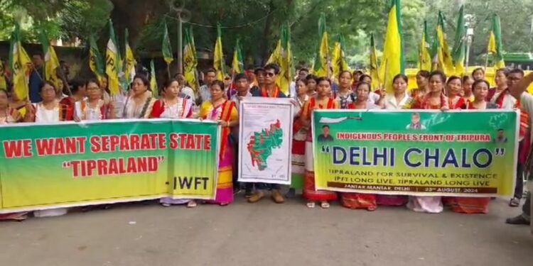 IPFT Holds Rally and Dharna at Jantar Mantar for Tipraland Demand
