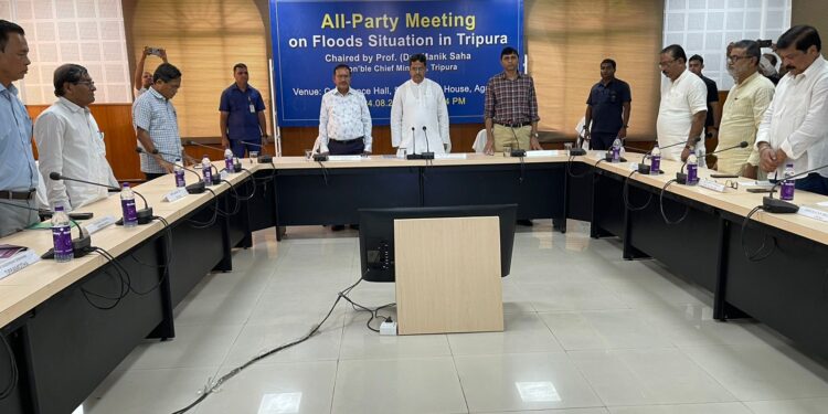 Chief Minister Manik Saha leads all-party meeting on Tripura flood situation