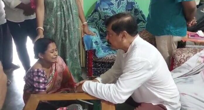 Congress MLA Sudip Roy Barman visited the house of the victim and met the family members