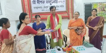 Newly Elected MLA Deepak Majumdar Felicitated by Tripura Adibasi Mahila Samiti
