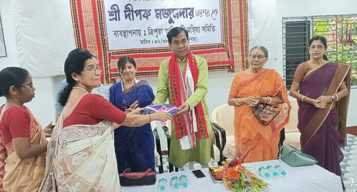 Newly Elected MLA Deepak Majumdar Felicitated by Tripura Adibasi Mahila Samiti