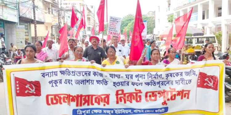 Tripura Khet Majur Union seeks financial support for those affected
