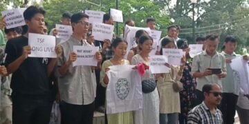 TSF Stages Protest, Demands Use of Roman Script in Kokborok Language