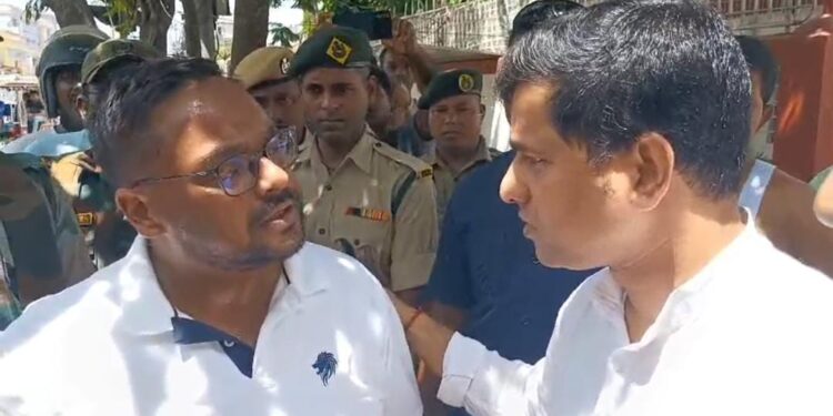 NSUI stages demonstration with black flags against Tripura ARDD Minister