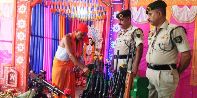 Tripura State Rifles orberves Vishwakarma Puja