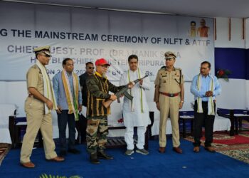 ATTF and NLFT group surrender with arms before CM