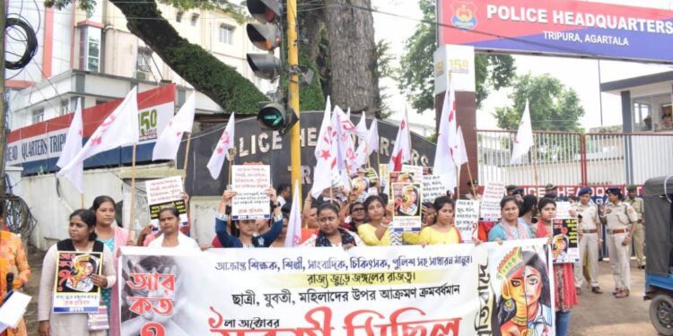 DYFI Protests Against Rising Violence and Lawlessness in Tripura