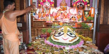 Annakut celebrates in Jagannath Jiu Mandir
