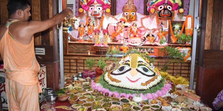 Annakut celebrates in Jagannath Jiu Mandir