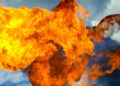 Fire breaks out on road following leak in gas pipeline