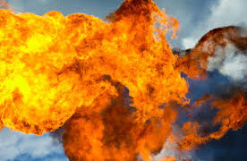 Fire breaks out on road following leak in gas pipeline