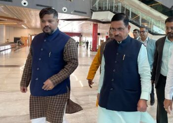 Union Minister arrives MBB airport on his two days visit