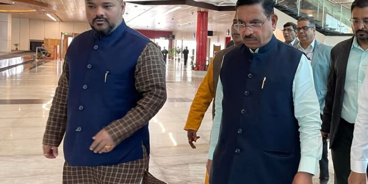 Union Minister arrives MBB airport on his two days visit