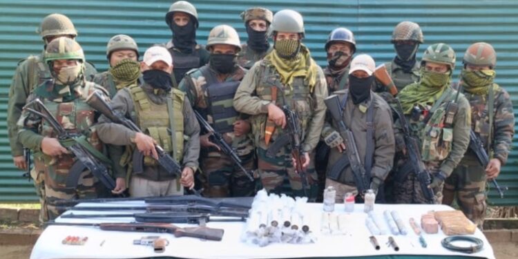 Joint Operation by Assam Rifles and Manipur Police Recovers Illegal Weapons