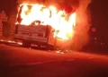 Picnic bus caught fire : Several Injured