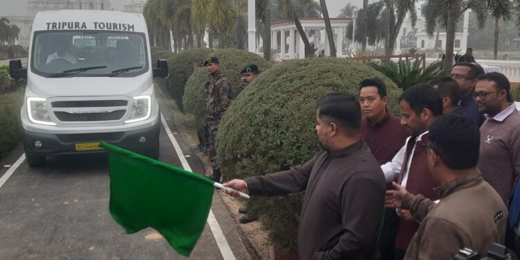 Tripura Tourism Department officially launched a 16-seat, state-of-the-art Urbania bus